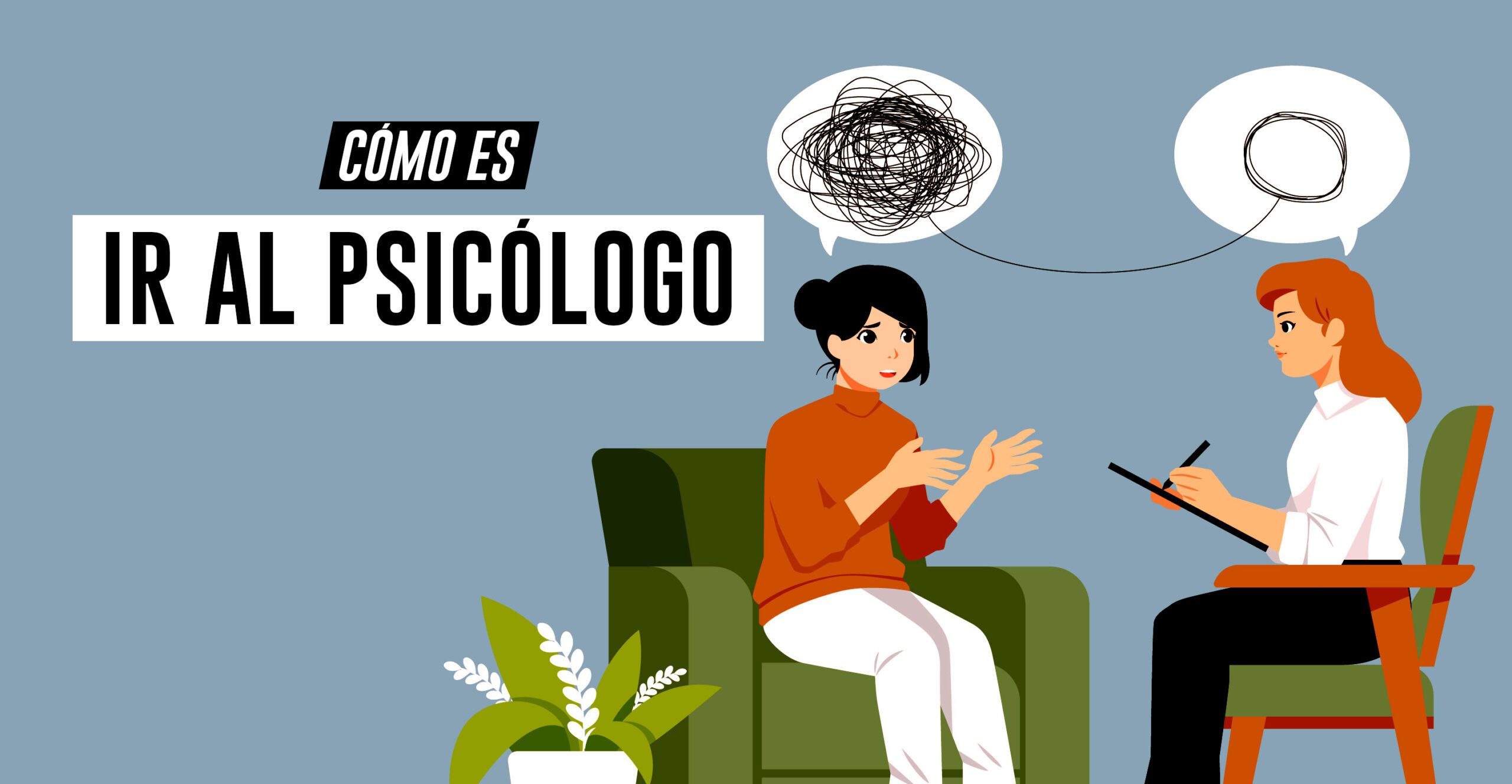 Un paciente en una consulta de psicología hablando con su terapeuta